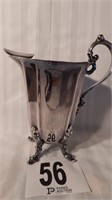 FOOTED WATER PITCHER WITH ICE GUARD "SILVER ON