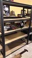 Metal and wood shelf five shelf storage units, 72