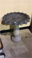 Two part concrete bird bath, nice heavy and