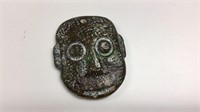 Carved stone face pendant, 2 inches tall, (715)