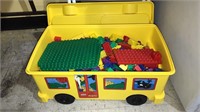 Lego Duplo bus storage container full of Legos