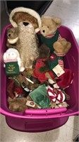 Group of Boyds Bears all in a tub with a lid,