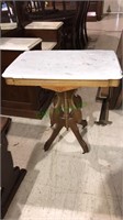 Antique Victorian marble top table with porcelain