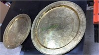 Two large brass tray’s, 26 inches in diameter and
