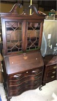 Mahogany Chippendale secretary with ball & claw