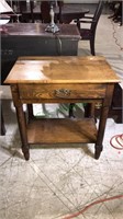 Walnut One drawer bedside table with the shelf