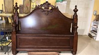 Four post cherry king size bed with side boards