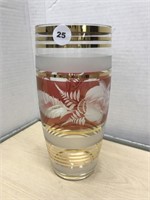Gold & Cranberry Overlay Vase