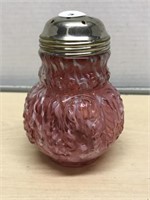 Cranberry & White Glass Shaker