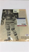 BOBBY HULL HAND SIGNED PAGE APPROX 8'' X 10''