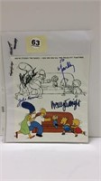 THE SIMPSONS SIGNED BOOK PAGE