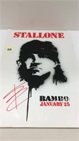 SYLVESTER STALLONE HAND SIGNED RAMBO POSTER