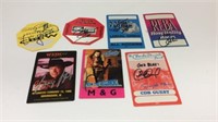 7 HAND SIGNED COUNTRY BACKSTAGE PASSES