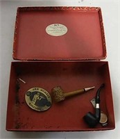 Two tobacco pipes and other misc