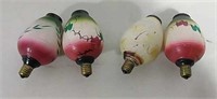 Four vintage Christmas bulbs