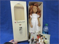 red headed sasha doll with white dress -england