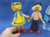 2 handmade wooden poland dolls