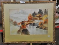 Japanese Silk Embroidery Landscape