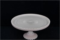 Pink Slag/Milk Glass Cakestand