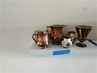 6-piece Lot Of Copper Luster