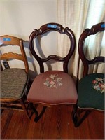 Victorian Side Chair With Needlepoint Seat