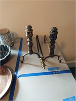 Small Andirons And Fireplace Tool