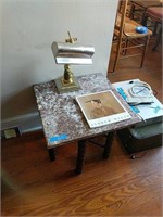 Marble Top Stand Andrew Wyeth Book And Lamp