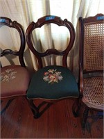 Victorian Side Chair With Needlepoint Seat