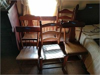 6 Chairs As Shown Plank Seat Rush Seat Etc