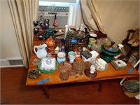 Lot Of Glassware And Items Located On Top Of