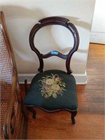 Victorian side chair with needlepoint seat
