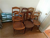 6 Cane Seat Chairs As Shown