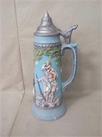 Ceramic beer stein, approximately 17" tall