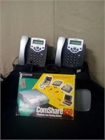2 PC. D-Link telephones, compushare 550 line