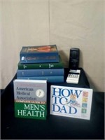 Gun books, How to Dad book, Men's Health book,