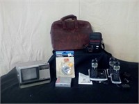 GE cordless home telephone, briefcase,