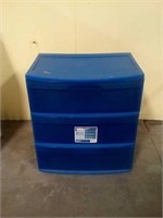 Sterilite 3 drawer cart, blue