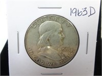 1963-D Franklin Half Silver Dollar
