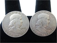 (2) 1959 & 62 Franklin Half dollars