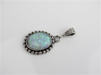 925 Silver & Opal Necklace Pendant