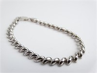925 Silver 7" Macaroni Link Bracelet