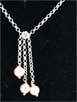 925 Silver Dangle Pendant Necklace 15"