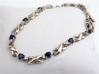 Ross Simons 925 Silver X Link Gemstone Bracelet