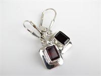 925 Silver & Garnet Gemstone Earrings