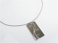 Sterling Silver Faith, Love, Hope Pendant Necklace