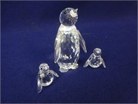 (3) Swarovski Crystal Penguins