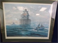 Double Matted & Framed "Timbalier" Fishing Print