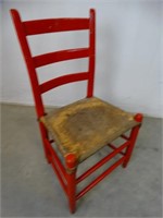 Cowhide Seat Wood Chair