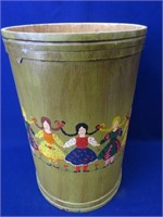 Hand-painted Wooden Barrel