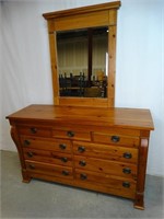 Country Style Pine Dresser with Mirror